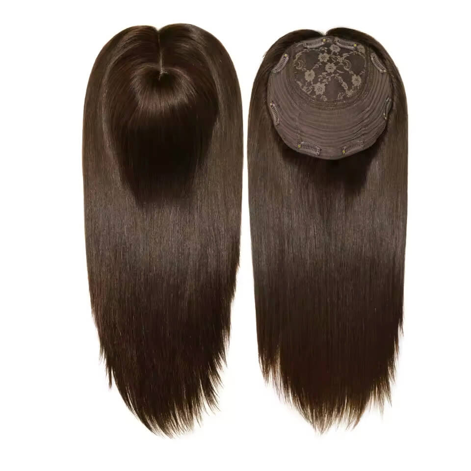 #4 medium brown straight hair topper