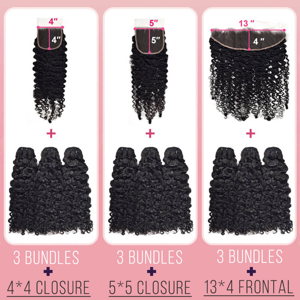 Burmese Curly Bundles with frontal closure
