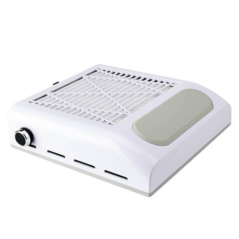 White Nail Dust Collector with Filter and Armrest, 80W Vacuum Cleaner for Manicure