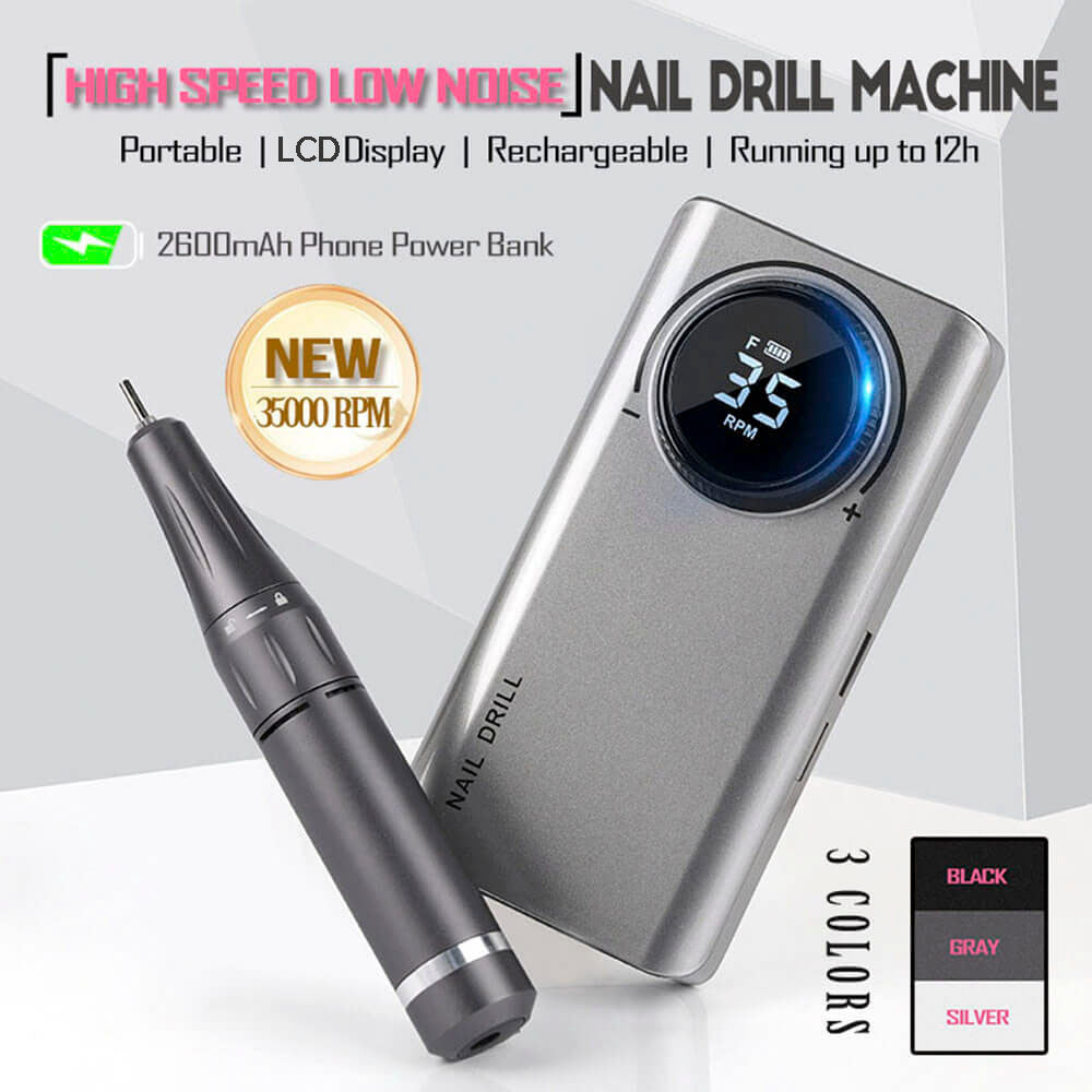 Portable Electric Nail Drill Machine, Rechargeable Nail Drill for Acrylic Gel Nails