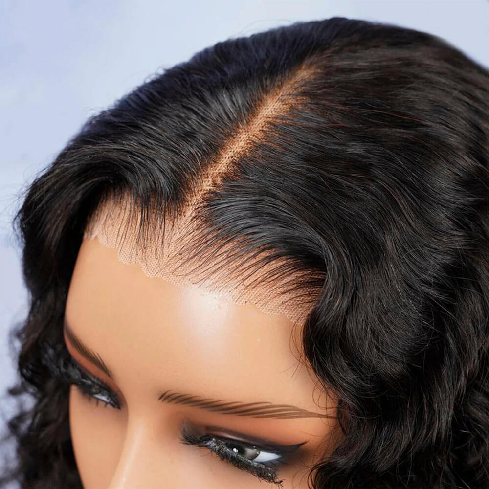 Pre-plucked glueless deep wave wig, wear and go wigs pre cut HD lace