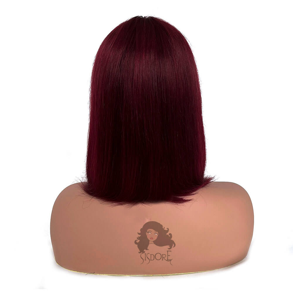 bob wig with bangs #color_burgundy-bob