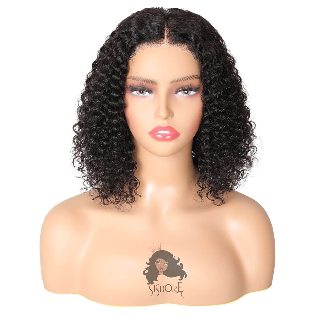 Wear and Go Glueless Bob Wig Pre-cut Lace Deep Wave Hair