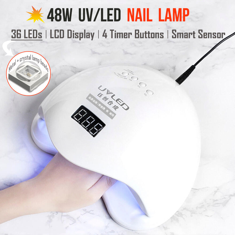 UV LED Nail Lamp for Gel Nails 48W Fast Curing Nail Dryer Light with 36 Lamp Beads