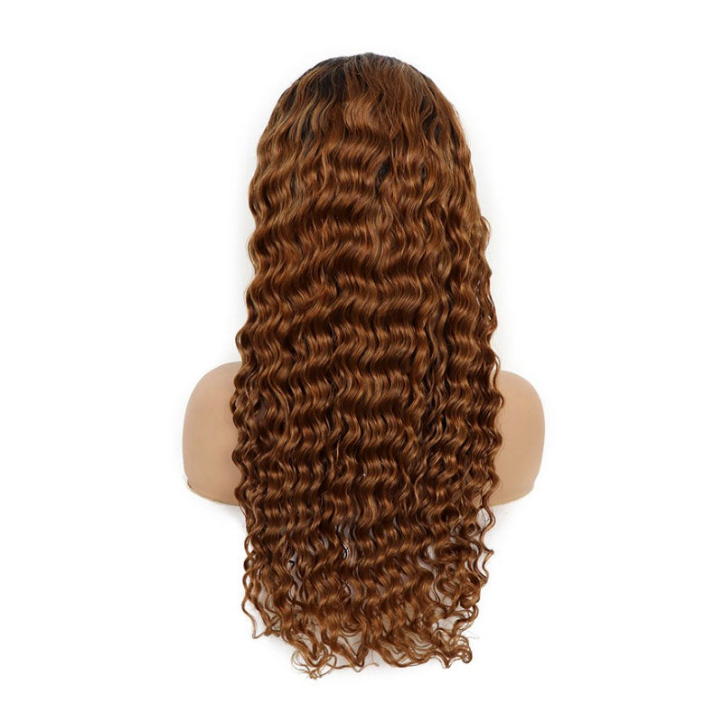 1B/30 Medium Auburn Deep Wave Lace Front Wig