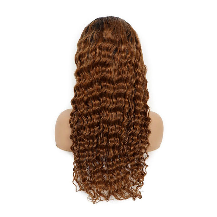 1B/30 Medium Auburn Deep Wave Lace Front Wig