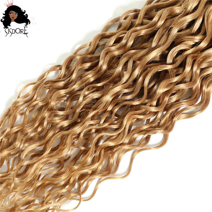 1b/27 water wave bundles strawberry blonde with black roots