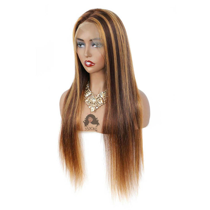 4 27 piano highlight straight human hair lace wigs