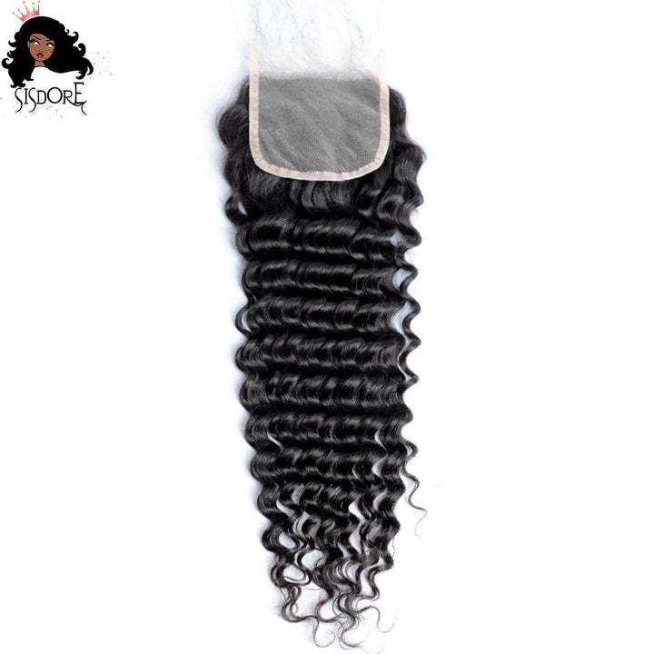4x4 closure HD lace deep wave human hair