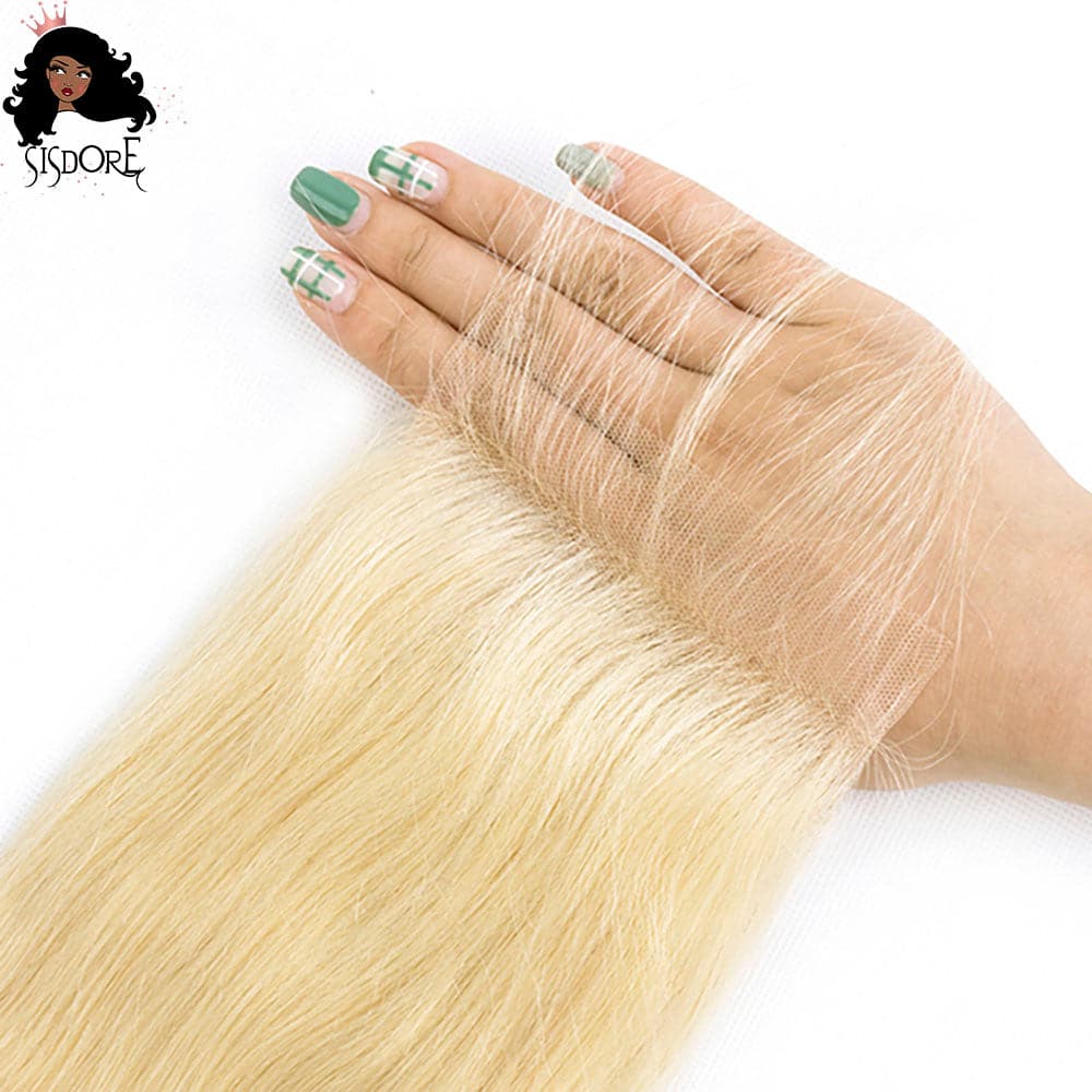 4x4 lace closure 613 light blonde human hair