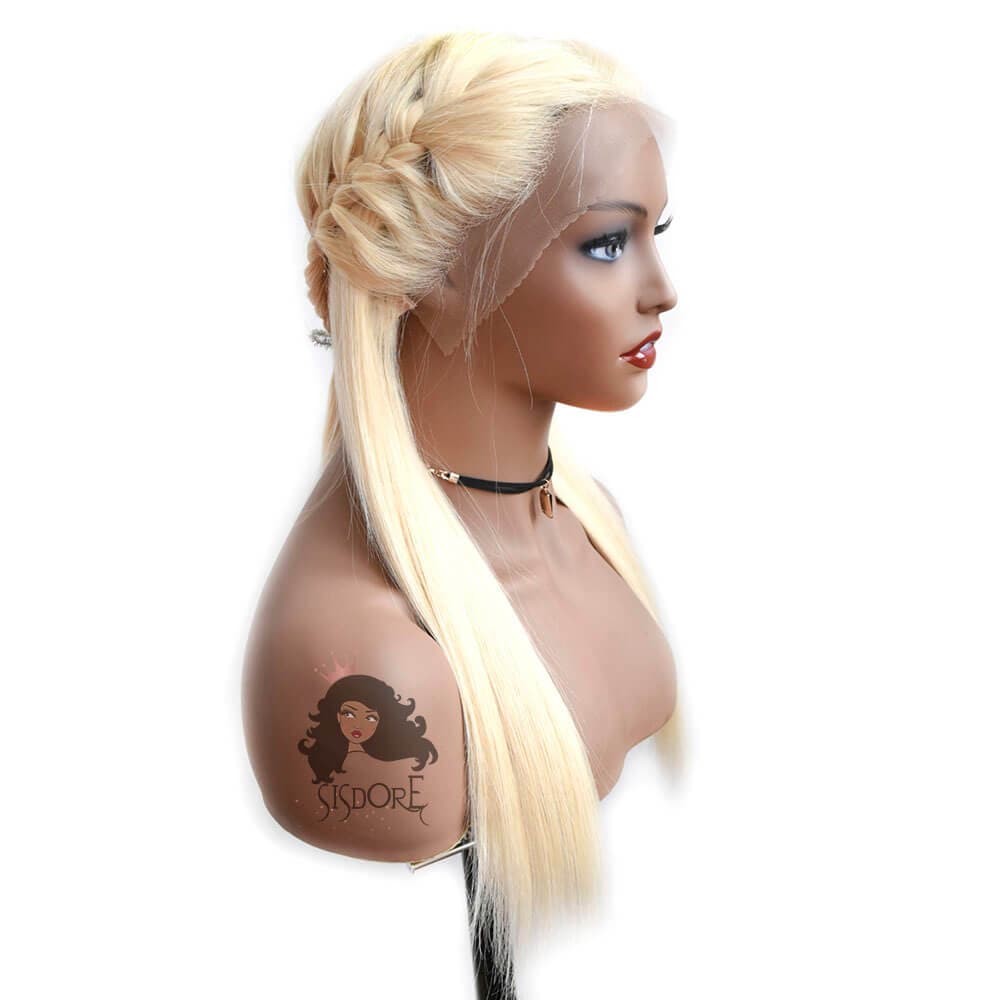 613 blonde wig - straight human hair lace front wig