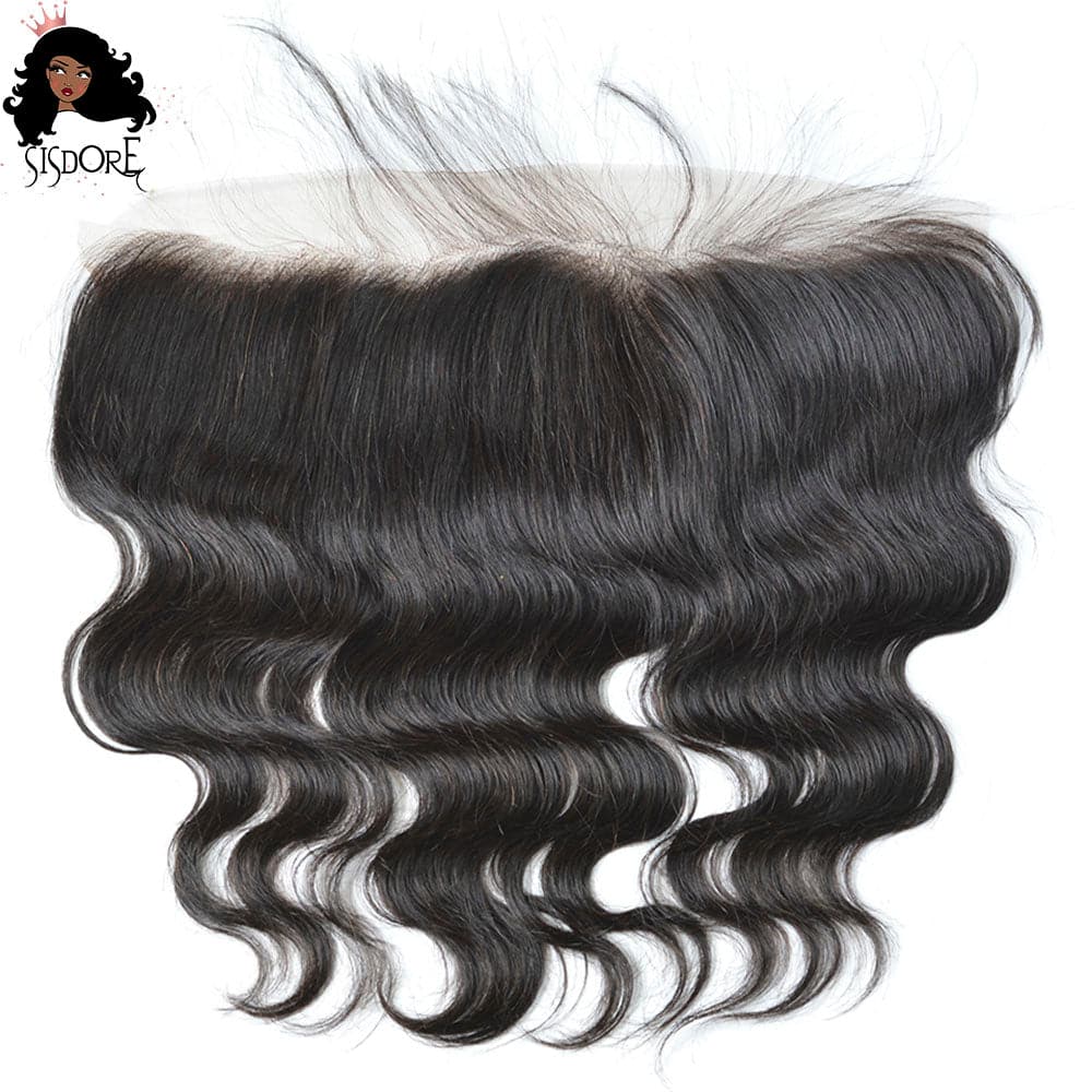 Black Body Wave Brazilian Hair 13 by 4 lace frontal with baby hair