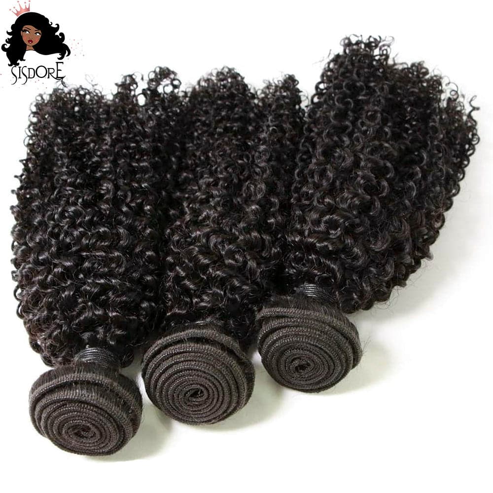Black  Kinky Curly Hair Weaves 3 Bundles