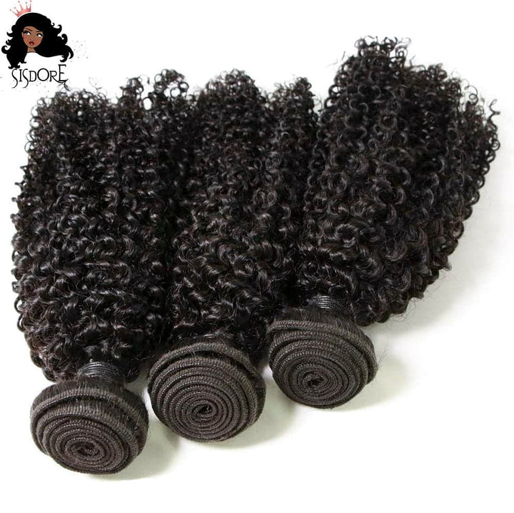 Black  Kinky Curly Hair Weaves 3 Bundles