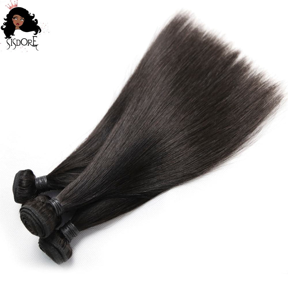 Black straight hair bundles