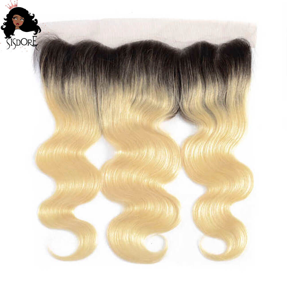 13x4 frontal body wave 1b 613 blonde ombre