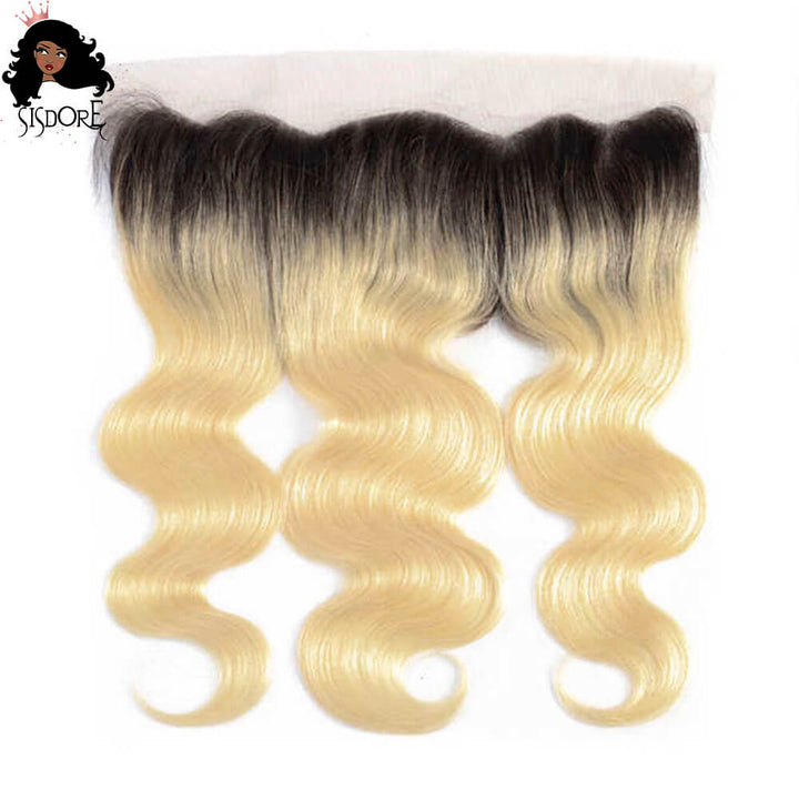 13x4 frontal body wave 1b 613 blonde ombre
