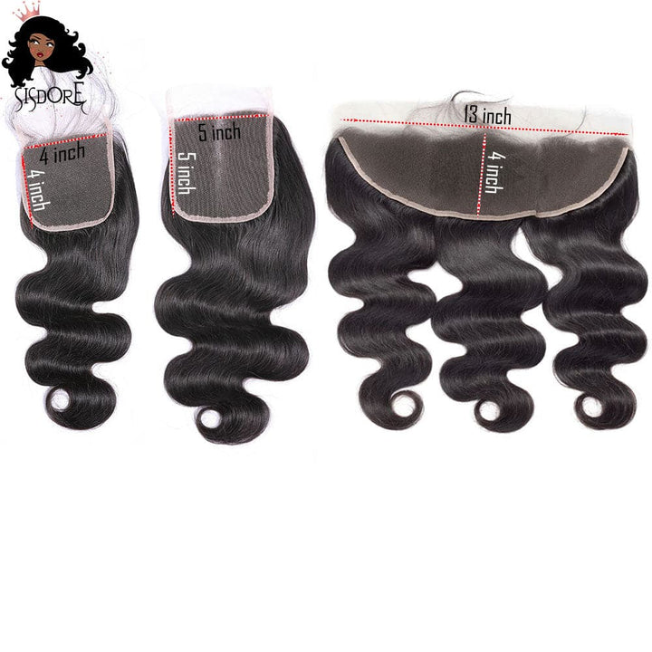 Body wave hair 4x4 lace closure, 5x5 closure, 13x4 frontal HD lace