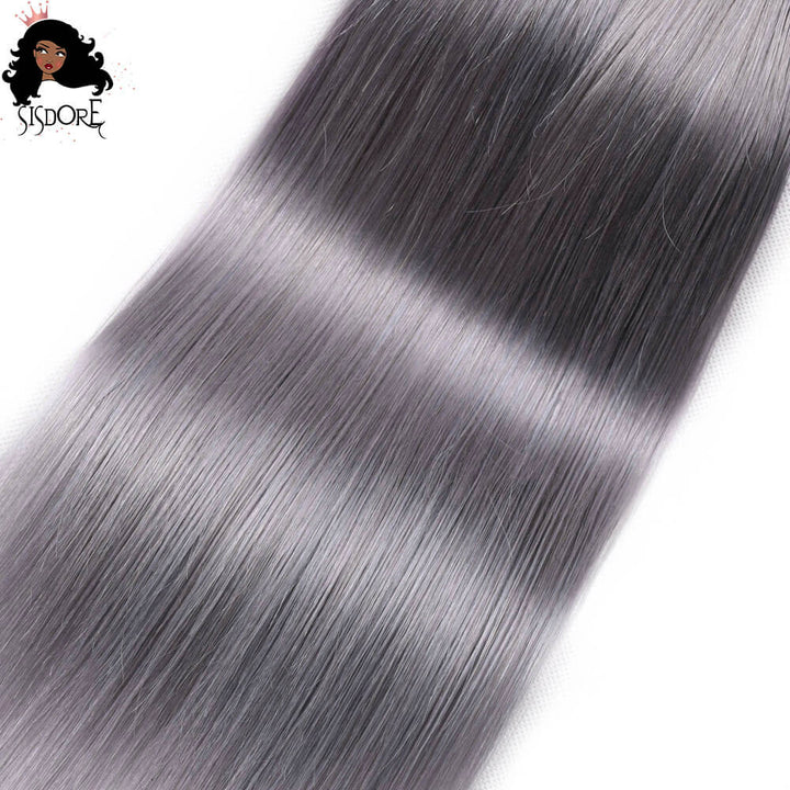 Gray Ombre Straight Hair Bundles