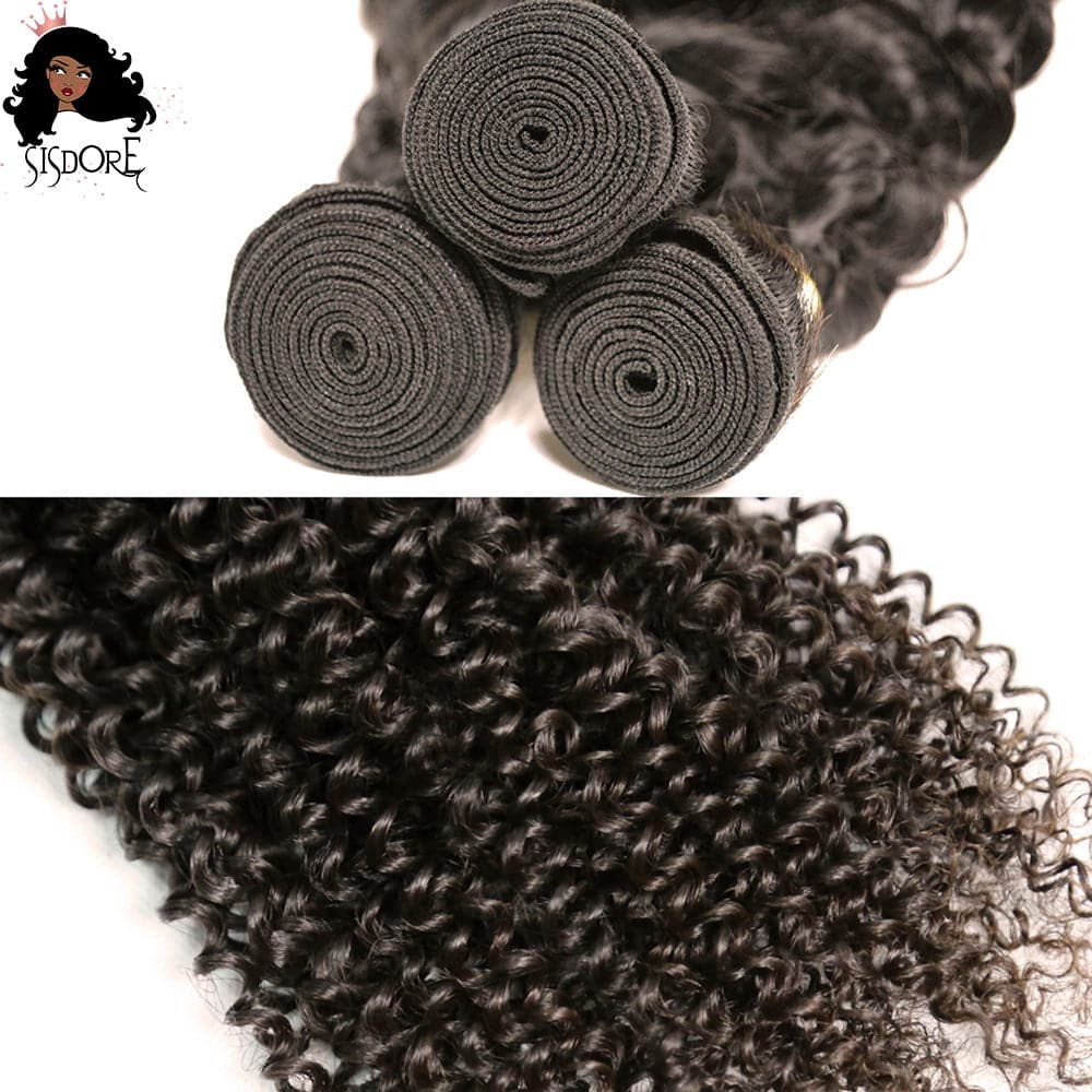 Human hair kinky curly weaves, tangle-free and soft curls