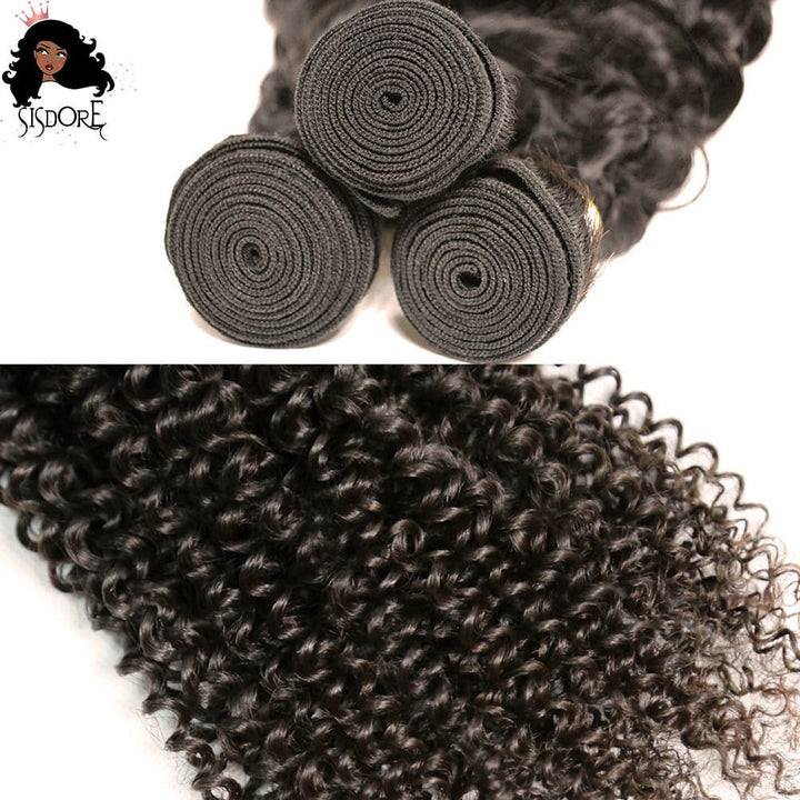 Human hair kinky curly weaves, tangle-free and soft curls