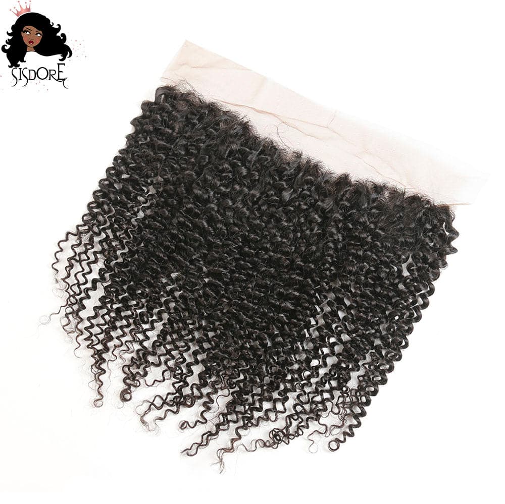Kinky curly 13x4 lace frontal for sew ins