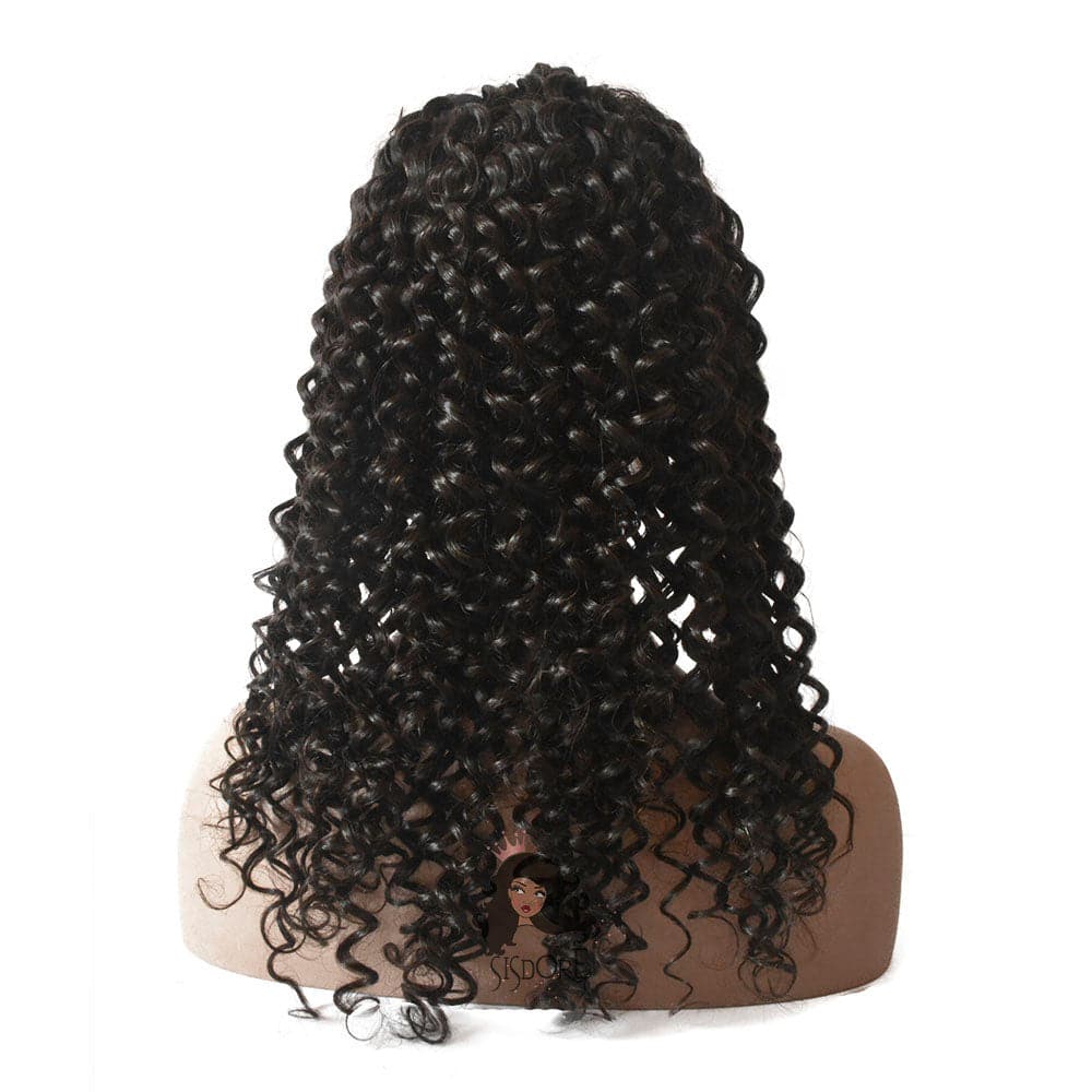black curly hair lace frontal wigs