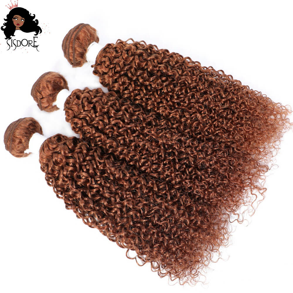 Reddish Brown Hair Bundles Kinky Curly