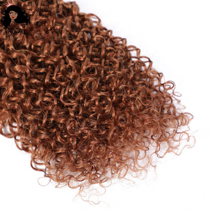 Reddish Brown Kinky Curly Hair Bundles for Quick Weave - Dark Auburn Hair Color 33