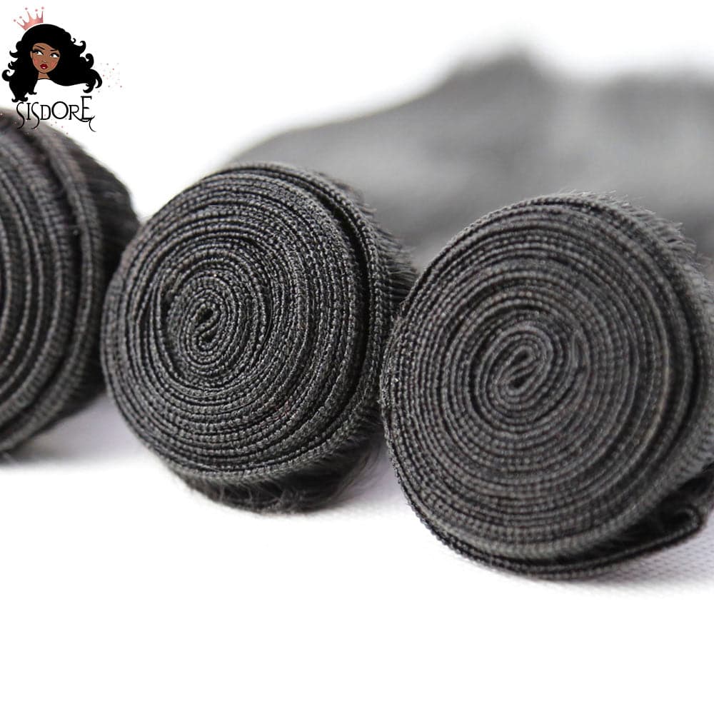 SISDORE 10A Natural Color Straight Brazilian Hair 3 Bundles STB-002