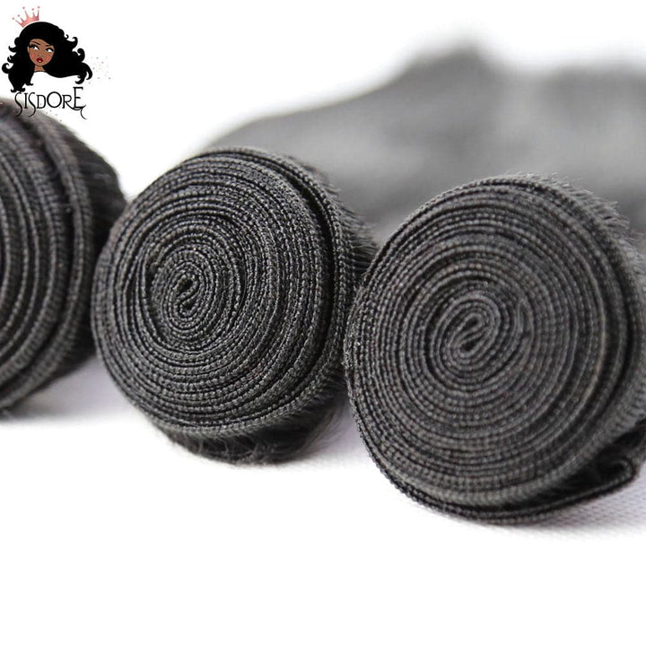 SISDORE 10A Natural Color Straight Brazilian Hair 3 Bundles STB-002