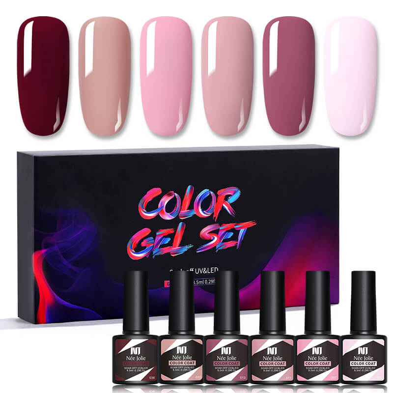 Gel Nail Polish Set 80 Colors, Soak Off UV Color Gel 6 Pcs