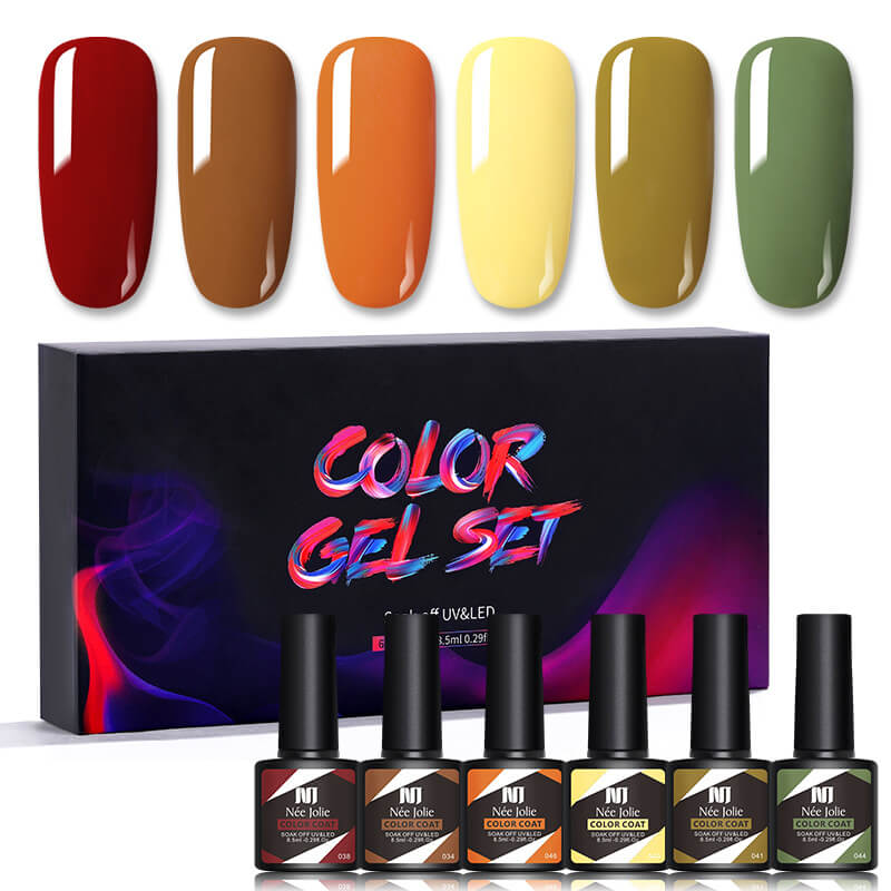 Gel Nail Polish Set 80 Colors, Soak Off UV Color Gel 6 Pcs
