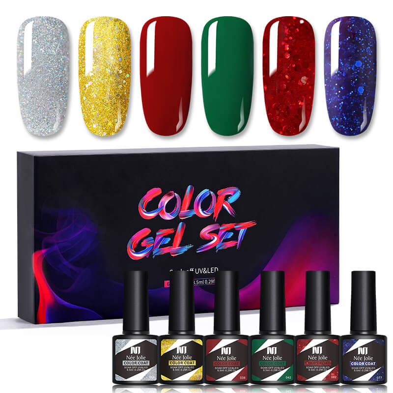 Gel Nail Polish Set 80 Colors, Soak Off UV Color Gel 6 Pcs