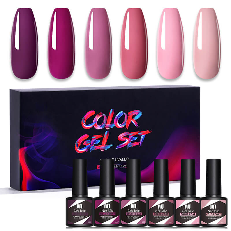 Gel Nail Polish Set 80 Colors, Soak Off UV Color Gel 6 Pcs