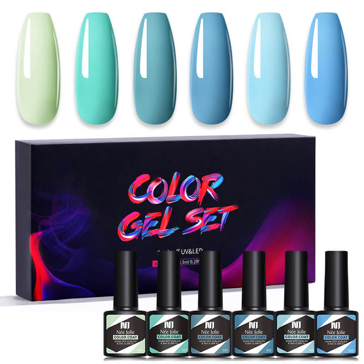 Gel Nail Polish Set 80 Colors, Soak Off UV Color Gel 6 Pcs