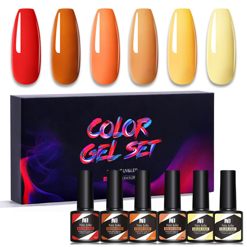 Gel Nail Polish Set 80 Colors, Soak Off UV Color Gel 6 Pcs