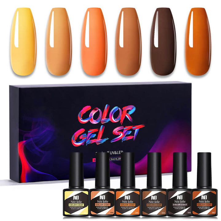 Gel Nail Polish Set 80 Colors, Soak Off UV Color Gel 6 Pcs