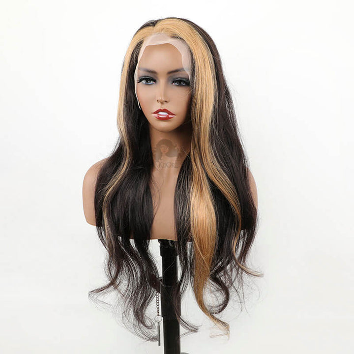 Skunk stripe wig 1b 27 body wave
