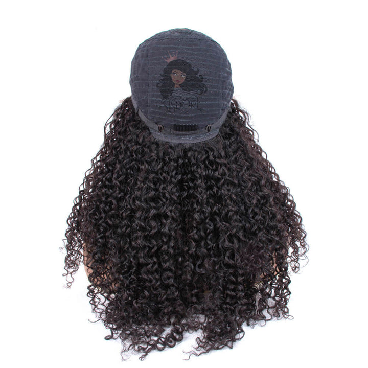 T-part lace curly human hair wig