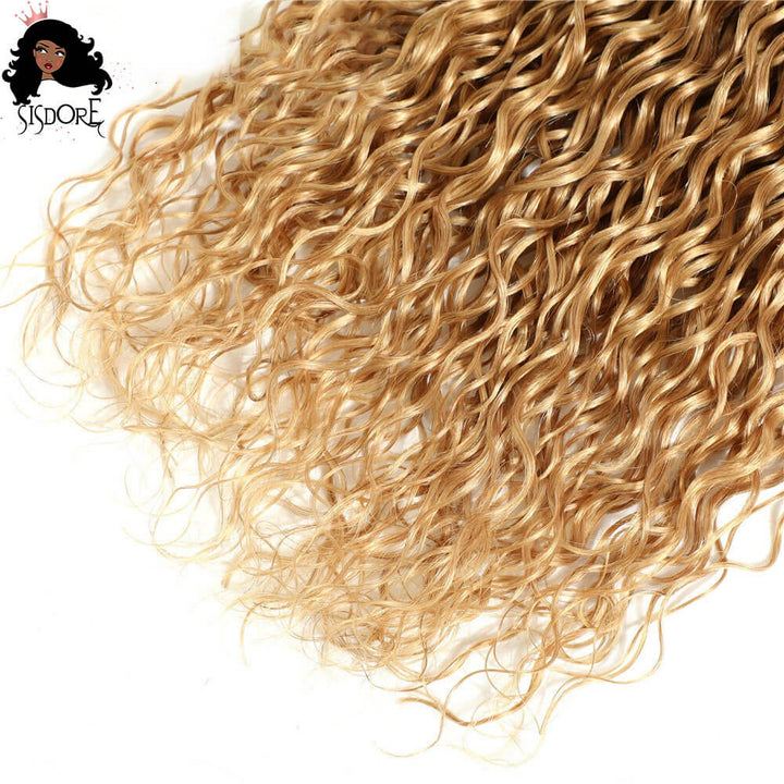 black-to-honey blonde water wave bundles