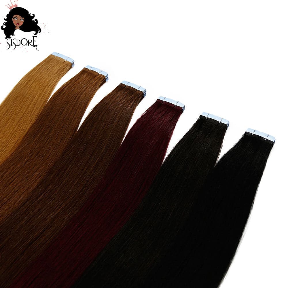 colored tape in hair extensions
