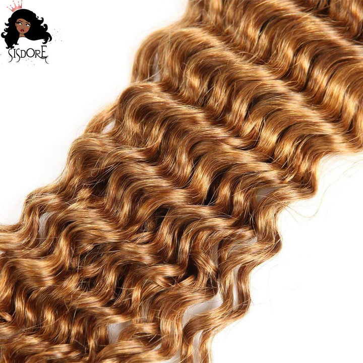 Honey blonde deep wave hair bundles