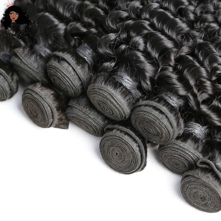 Deep wave weaves human hair  bundle deals