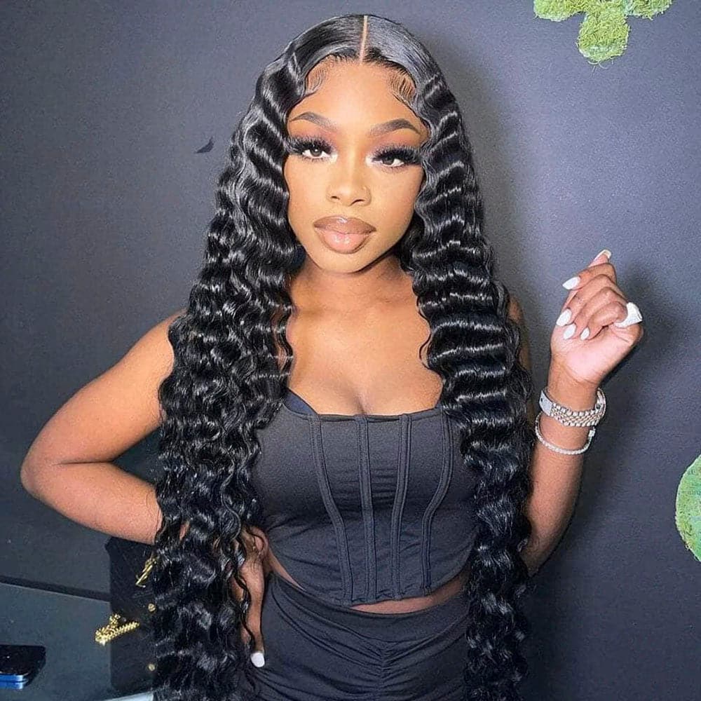deep wave human hair wig