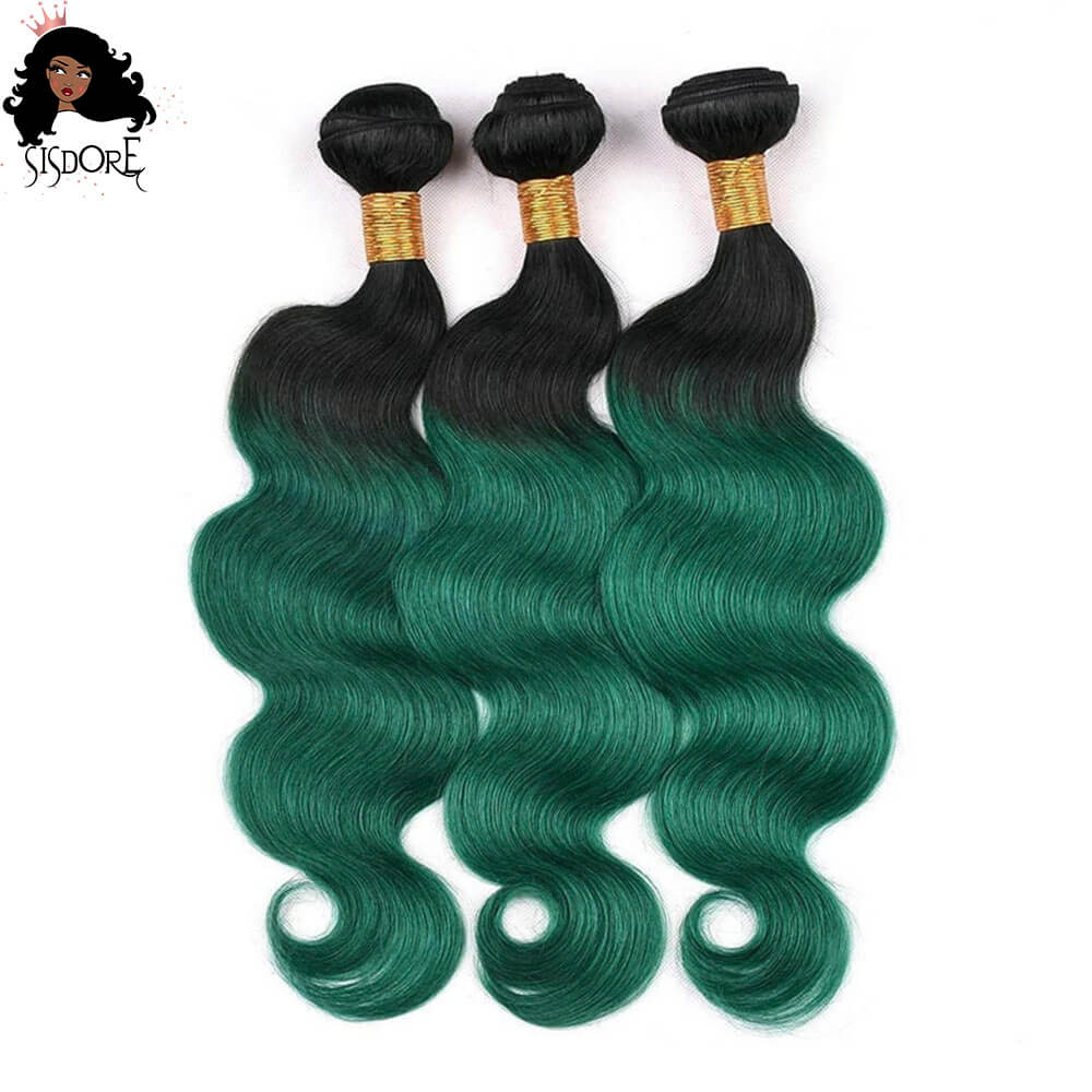 emerald green hair bundles body wave