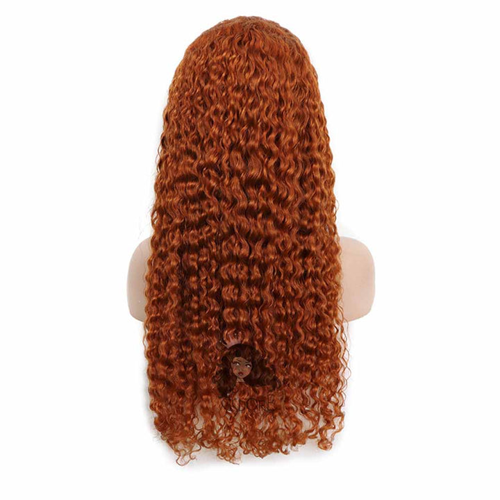 ginger orange curly hair lace front wig human hair