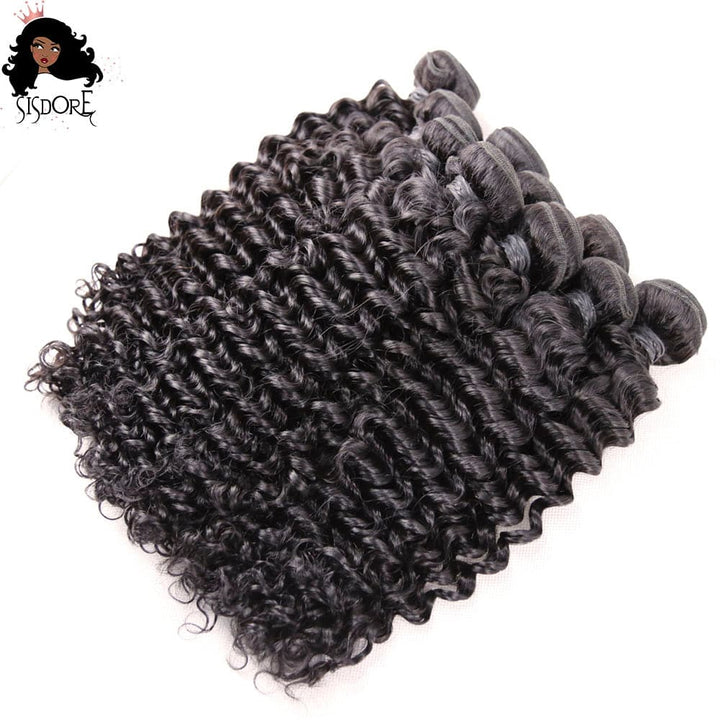 human hair bundle deals deep wave