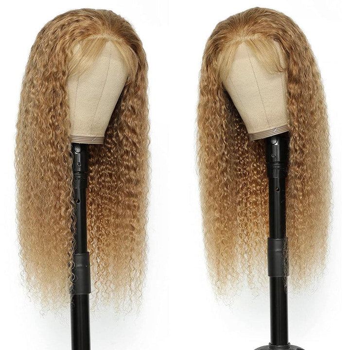 honey blonde curly wig human hair