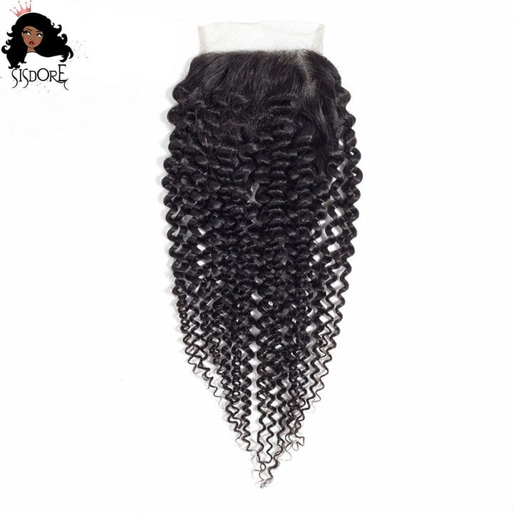 kinky curly human hair 4x4 lace closure